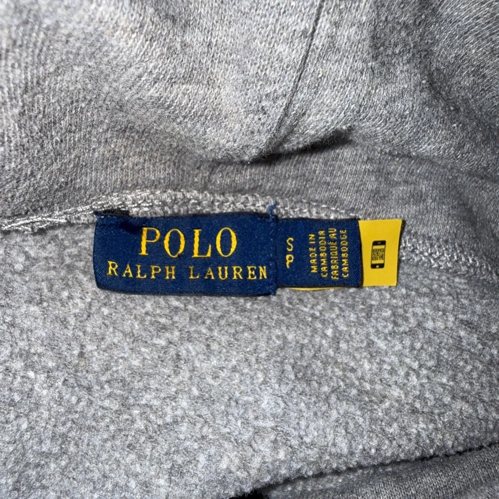 Polo Ralph Lauren Sweatshirt Small Gray Funnel Neck Pony Logo Pullover Hoodie